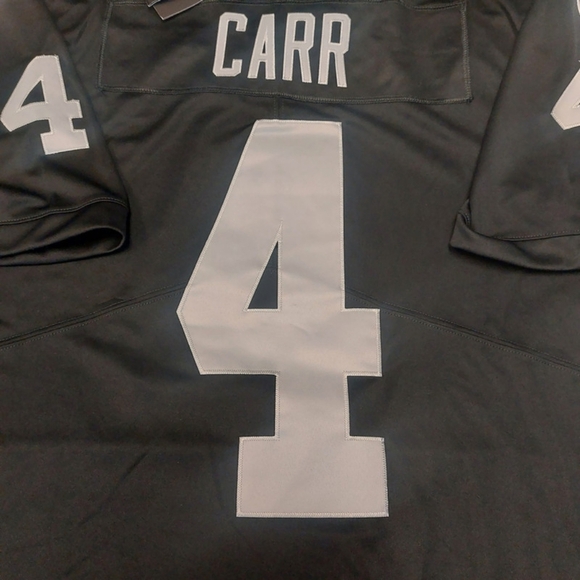 Nike Las Vegas Raiders Jersey Mens Size XXL Field Black Silver Derek Carr #4 - Picture 7 of 9